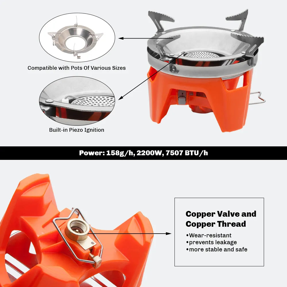 Outdoor Gas Stove Burner Tourist Camping Gas Cooker