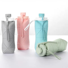 600ml Folding Silicone Water Bottle Sports