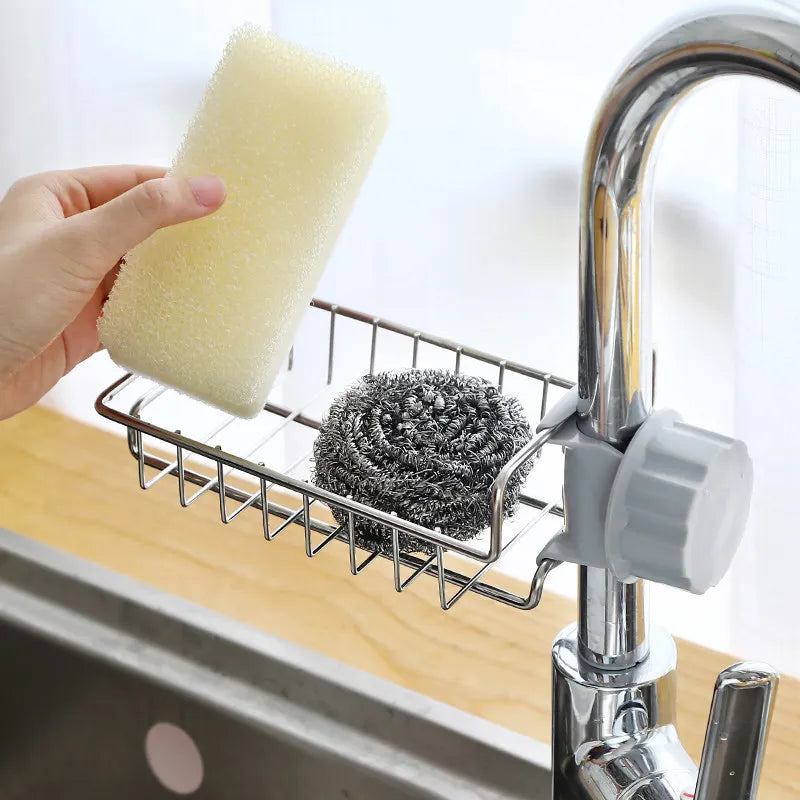 Kitchen Stainless Steel Sink Rack Sponge Storage